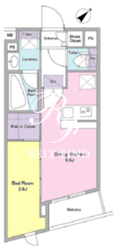 アジールコート西馬込 202 間取り図