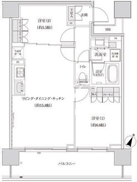 パークハビオ渋谷本町レジデンス 419 間取り図