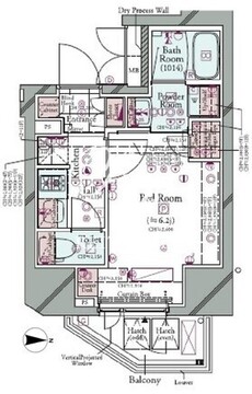 コンシェリア麻布十番TOKYOPREMIUM 803 間取り図