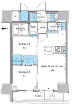 ルフォンプログレ品川戸越 607 間取り図