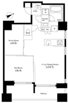 スクエアガーデン池袋 401 間取り図