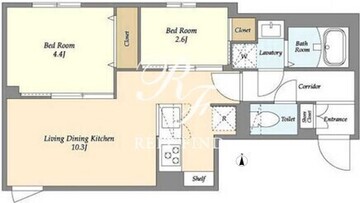 ウェルスクエア三軒茶屋3 203 間取り図