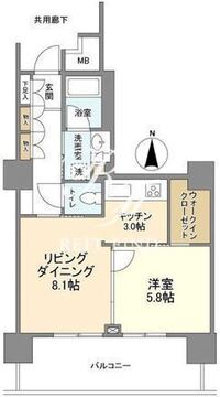 豊洲シエルタワー 1510 間取り図