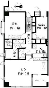 ガーネットコート四谷 701 間取り図