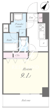 月島リバーサイドハイツ 206 間取り図