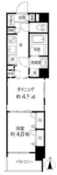 デュオステージ白金高輪 505 間取り図