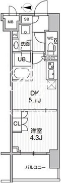 シーズンフラッツ大森エアリー 802 間取り図