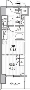 シーズンフラッツ大森エアリー 803 間取り図