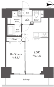 エルスタンザ王子神谷 302 間取り図