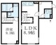 パセオ都立大学サウス 201 間取り図