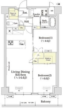 ヴェールコート世田谷砧 202 間取り図