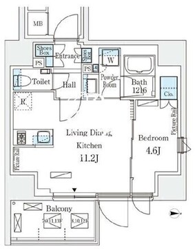 プライムガーデン恵比寿南 1301 間取り図