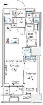 プライムガーデン恵比寿南 602 間取り図