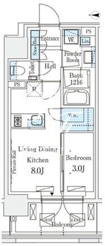 プライムガーデン恵比寿南 505 間取り図