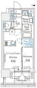 プライムガーデン恵比寿南 305 間取り図