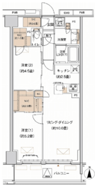 プライムネクサス大森北 302 間取り図