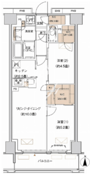 プライムネクサス大森北 303 間取り図