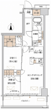 プライムネクサス大森北 304 間取り図