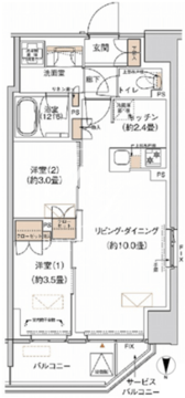 プライムネクサス大森北 323 間取り図