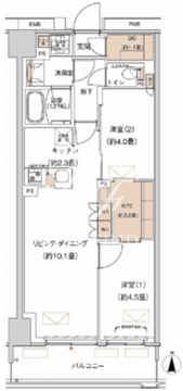 プライムネクサス大森北 512 間取り図