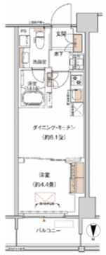 プライムネクサス大森北 540 間取り図