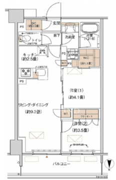 プライムネクサス大森北 541 間取り図