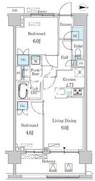 オアーゼ池上テラス 507 間取り図