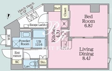 ウテナ西麻布 302 間取り図