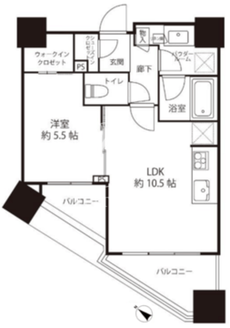 シティタワー武蔵小山 T-605 間取り図