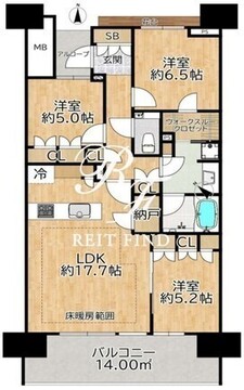 晴海フラッグ SUN-E-1505 間取り図