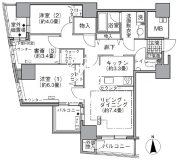 アクティ汐留 1512 間取り図