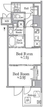 レジディア西小山 108 間取り図