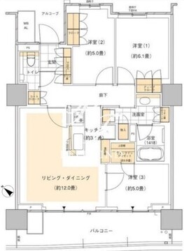 晴海フラッグ SUN-B-721 間取り図