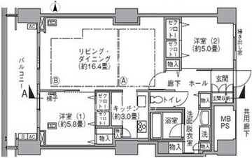 東雲キャナルコートCODAN 16-1402 間取り図