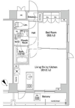 パークフロント淡路町 302 間取り図