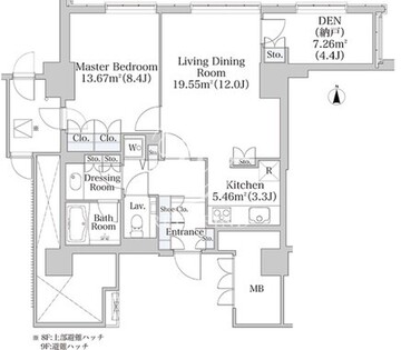 プラティーヌ四谷 910 間取り図