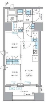 パークアクシス東日本橋 808 間取り図