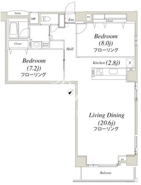 コートヒルズ高輪 702 間取り図