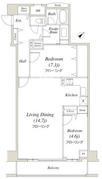 コートヒルズ高輪 205 間取り図