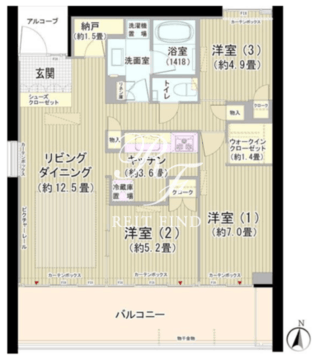 ガーデニエール砧ウエスト 1008 間取り図