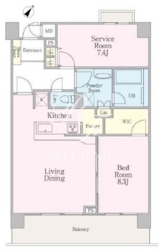 グラマシー恵比寿 408 間取り図