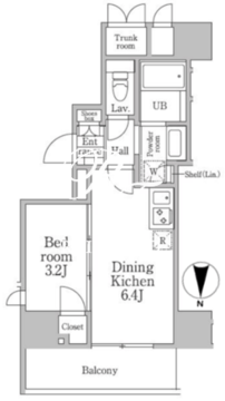 レジディア三軒茶屋3 801 間取り図