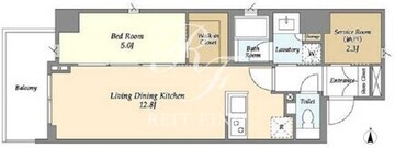 ラティエラ四谷 207 間取り図