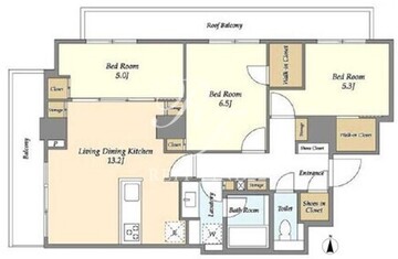 ラティエラ四谷 406 間取り図