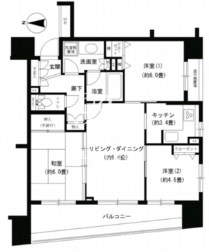 パークキューブ浅草田原町 404 間取り図