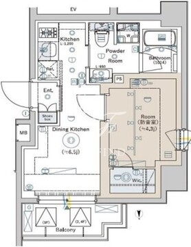 シーフォルム高田馬場2 405 間取り図