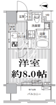 コスモグランス南品川 703 間取り図