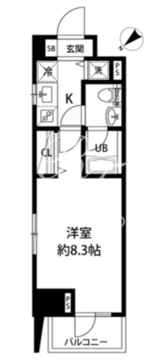 ルクレ日本橋馬喰町 206 間取り図