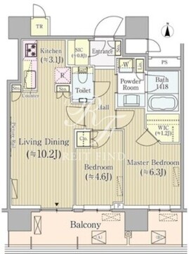 パークシティ中央湊ザタワー 2713 間取り図