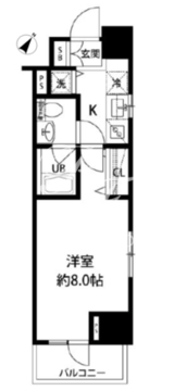 ルクレ日本橋馬喰町 1207 間取り図